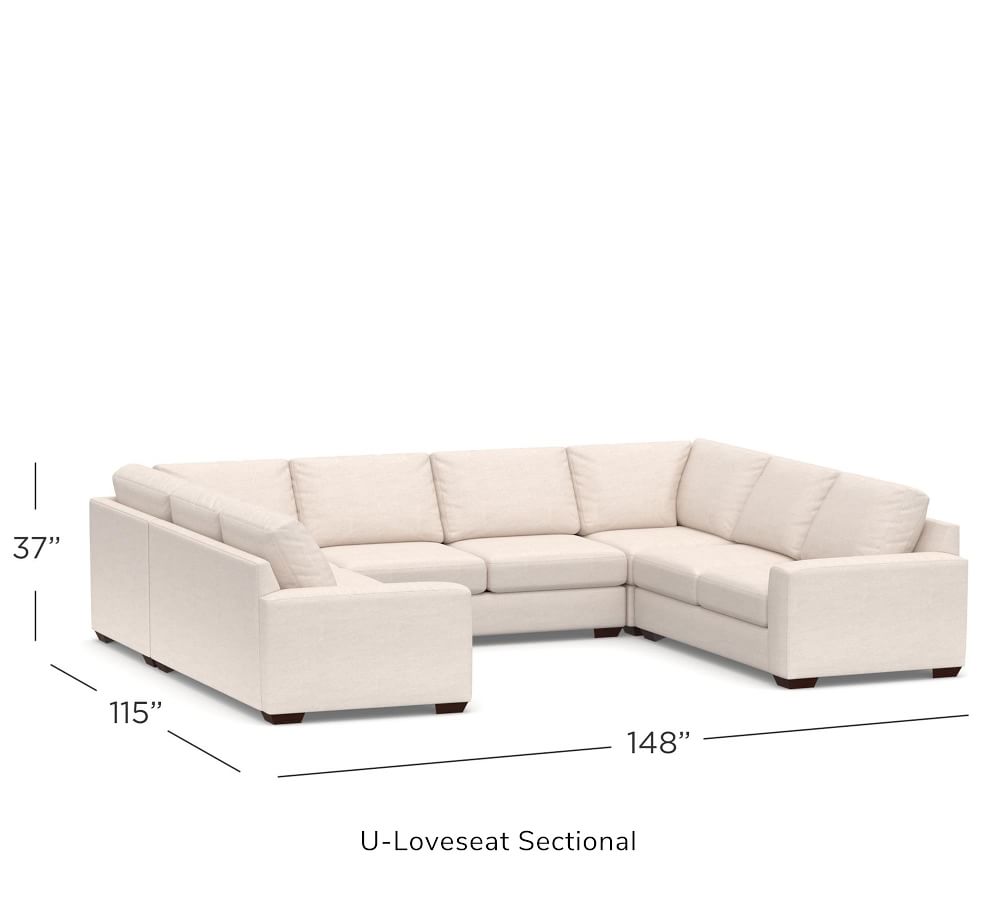 Big Sur Square Arm Upholstered U-Shaped Sectional | Pottery Barn