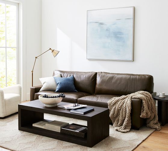 Pottery Barn Turner Grand Leather Sofa Baci Living Room