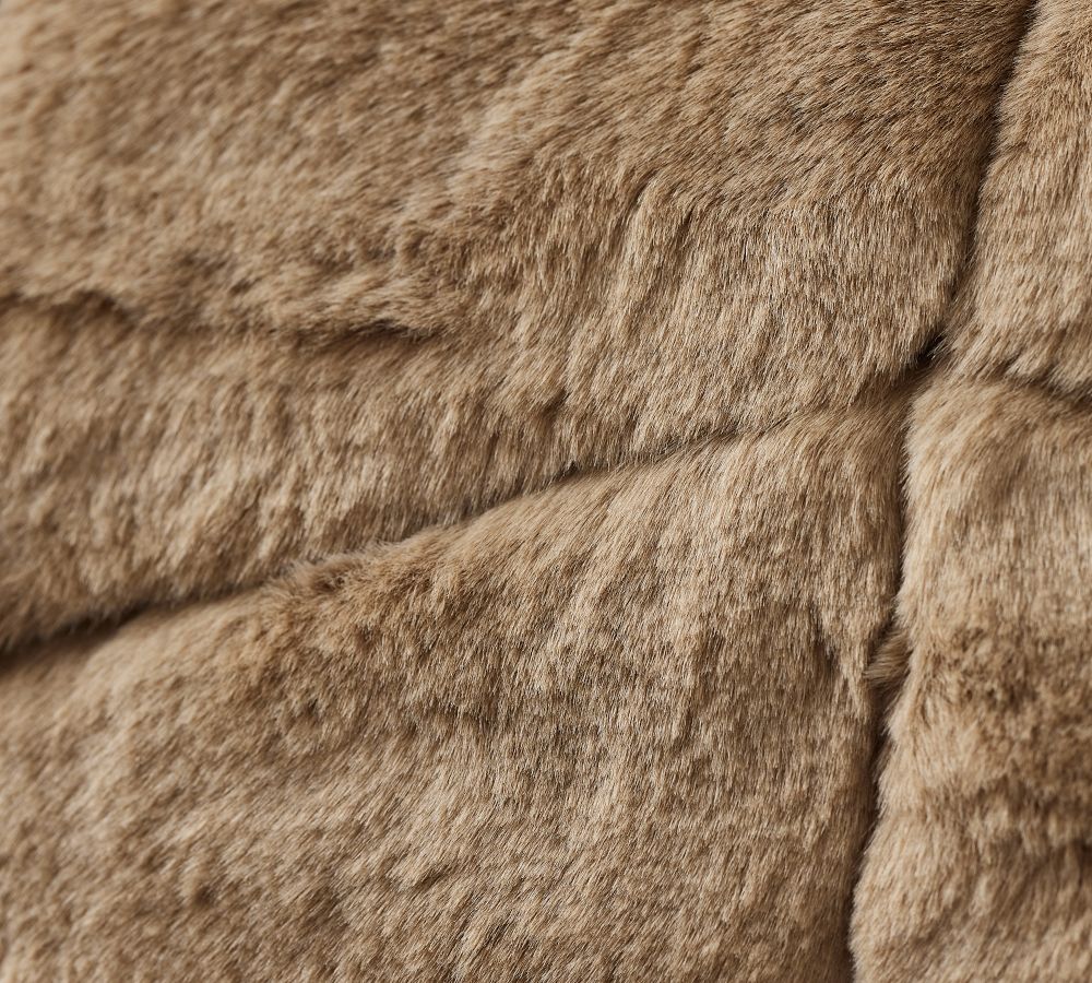 Quilted Alpaca Faux Fur Lumbar Pillow Cover Pottery Barn