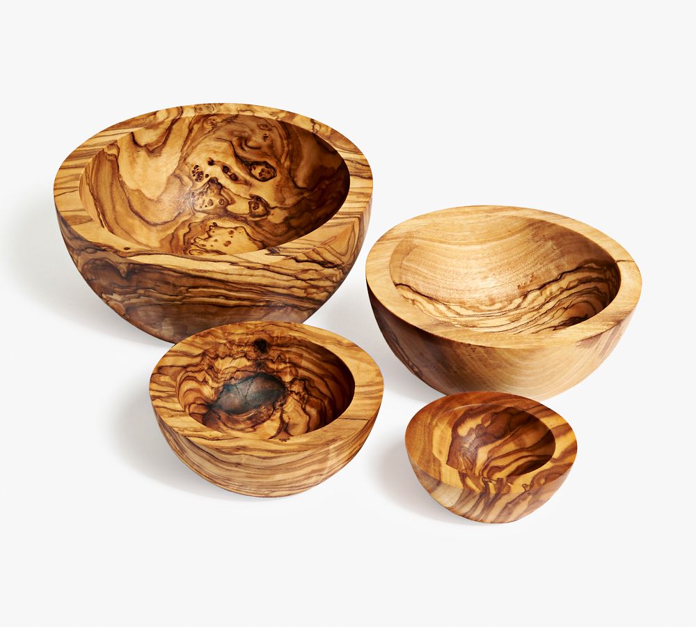 Olive Wood Nesting Snack Bowls Pottery Barn
