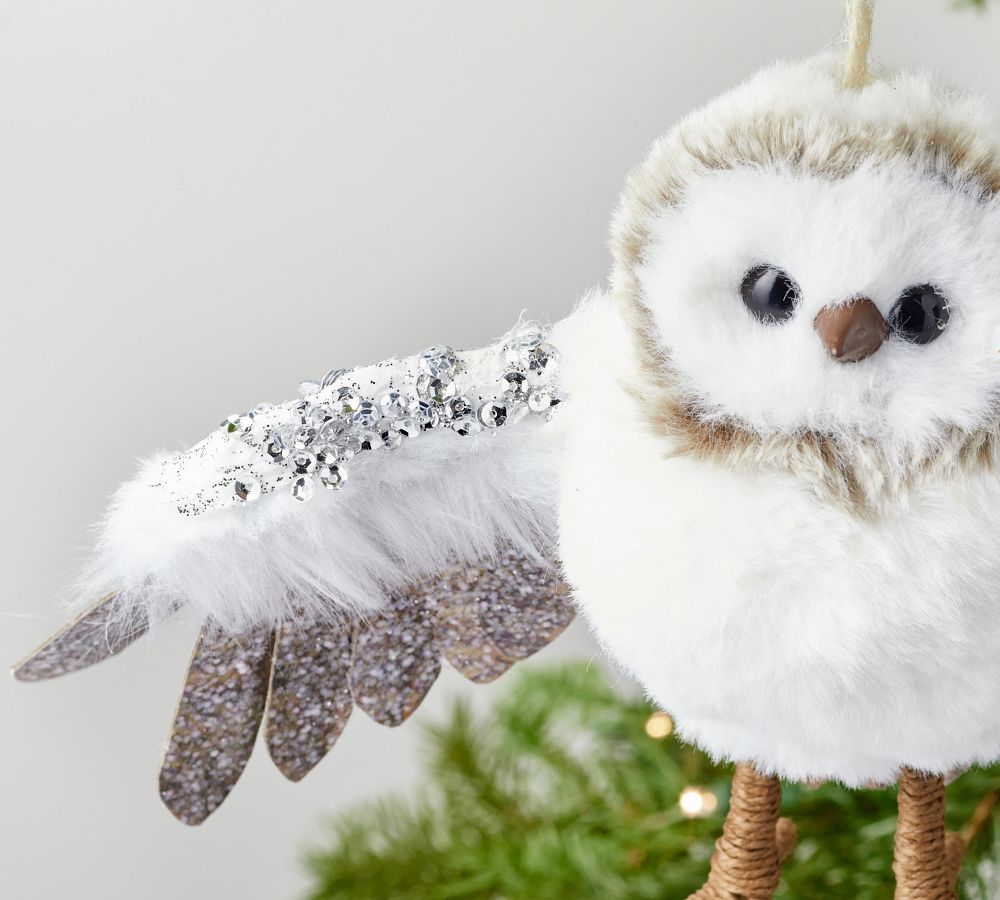 Furry Owl Ornament Pottery Barn