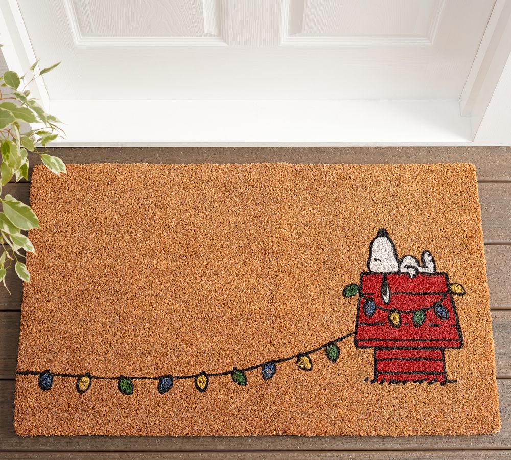 Peanuts™ Festive Snoopy™ Lightup Doormat Pottery Barn