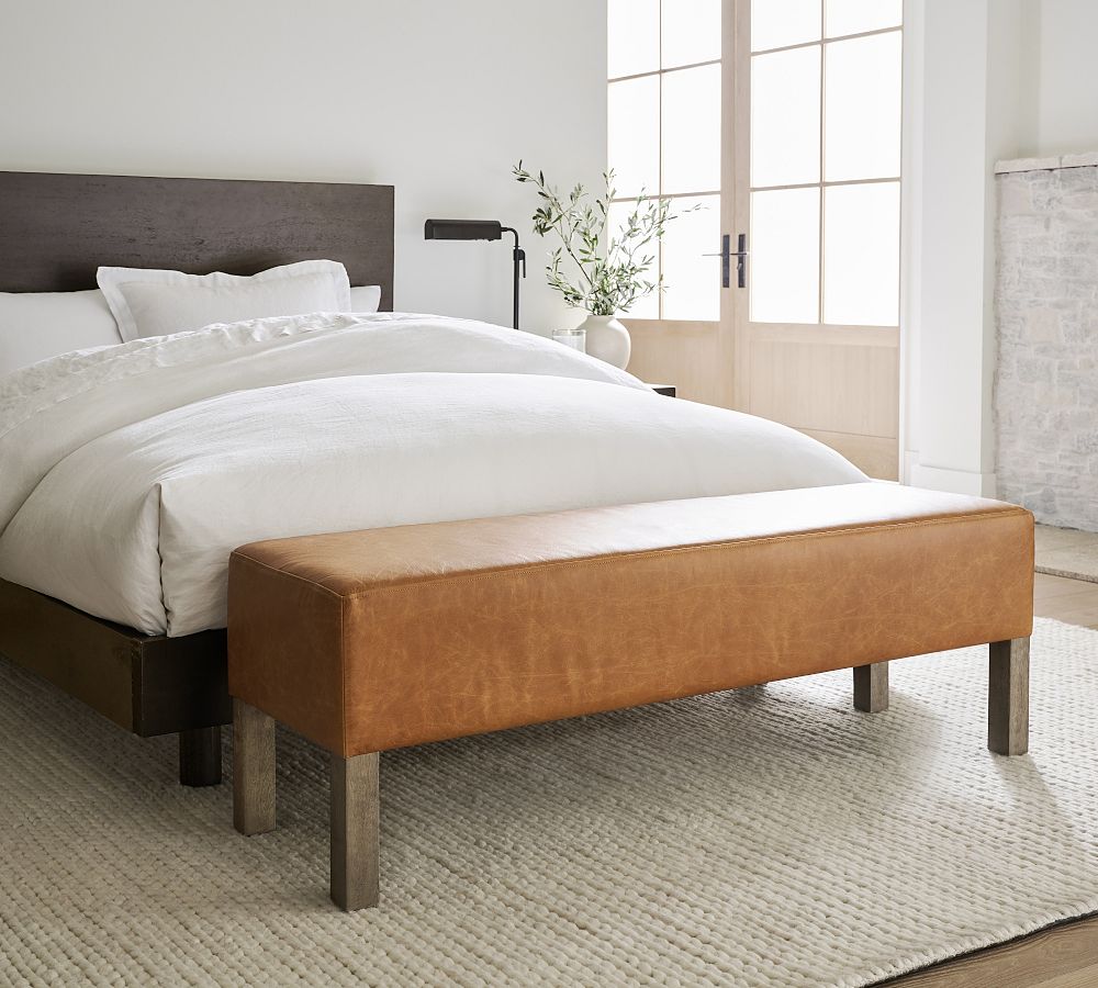 Arden Leather Bench Pottery Barn