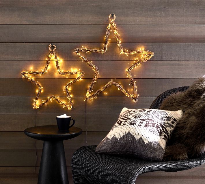 rattan hanging star light