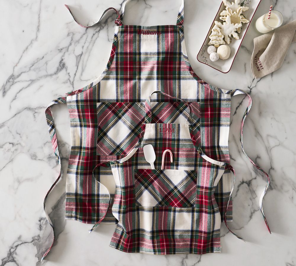 Stewart Plaid Cotton Adult Apron Pottery Barn