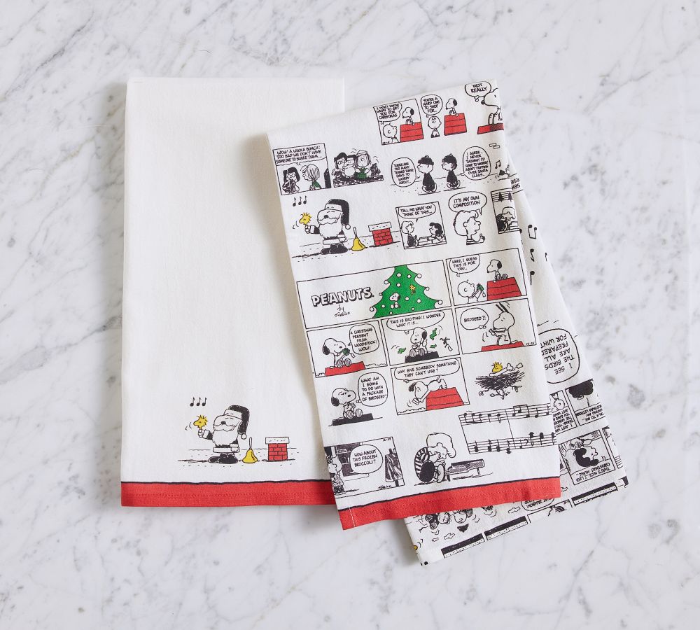 Peanuts™ Holiday Cotton Tea Towels Set of 2 Pottery Barn