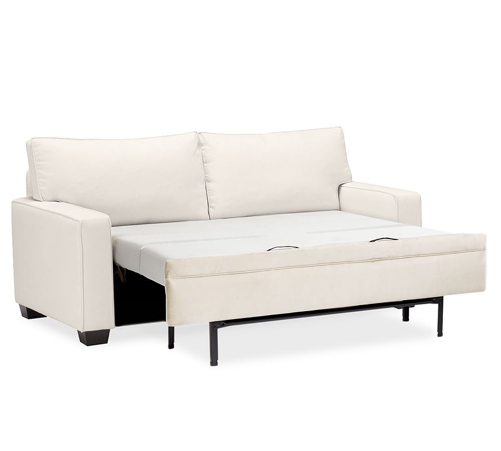 PB Comfort Square Arm Upholstered Deluxe Sleeper Sofa With Memory Foam