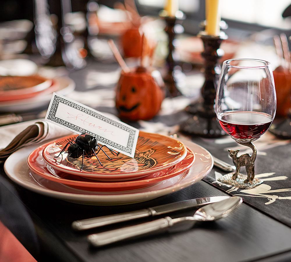 Spooky Halloween Icon Salad Plates, Mixed Set of 4 Pottery Barn