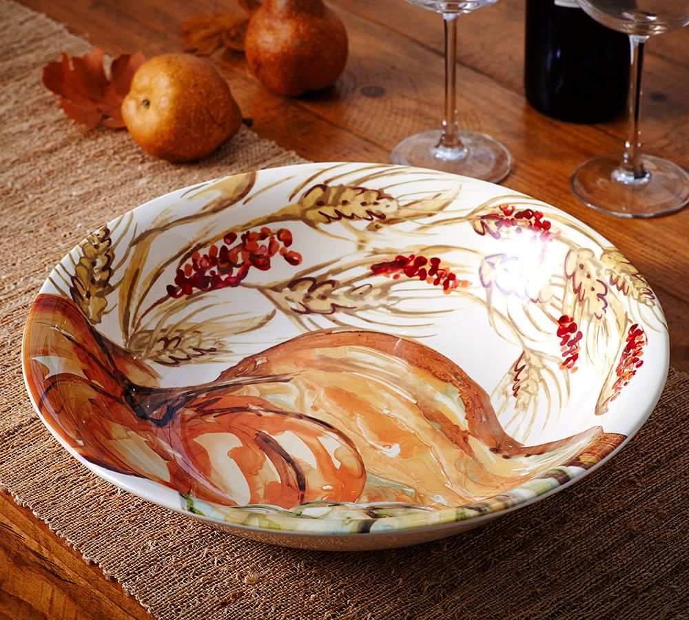 Harvest Pumpkin Serving Bowl Pottery Barn