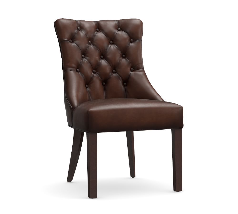 Hayes Tufted Leather Dining Chair Pottery Barn