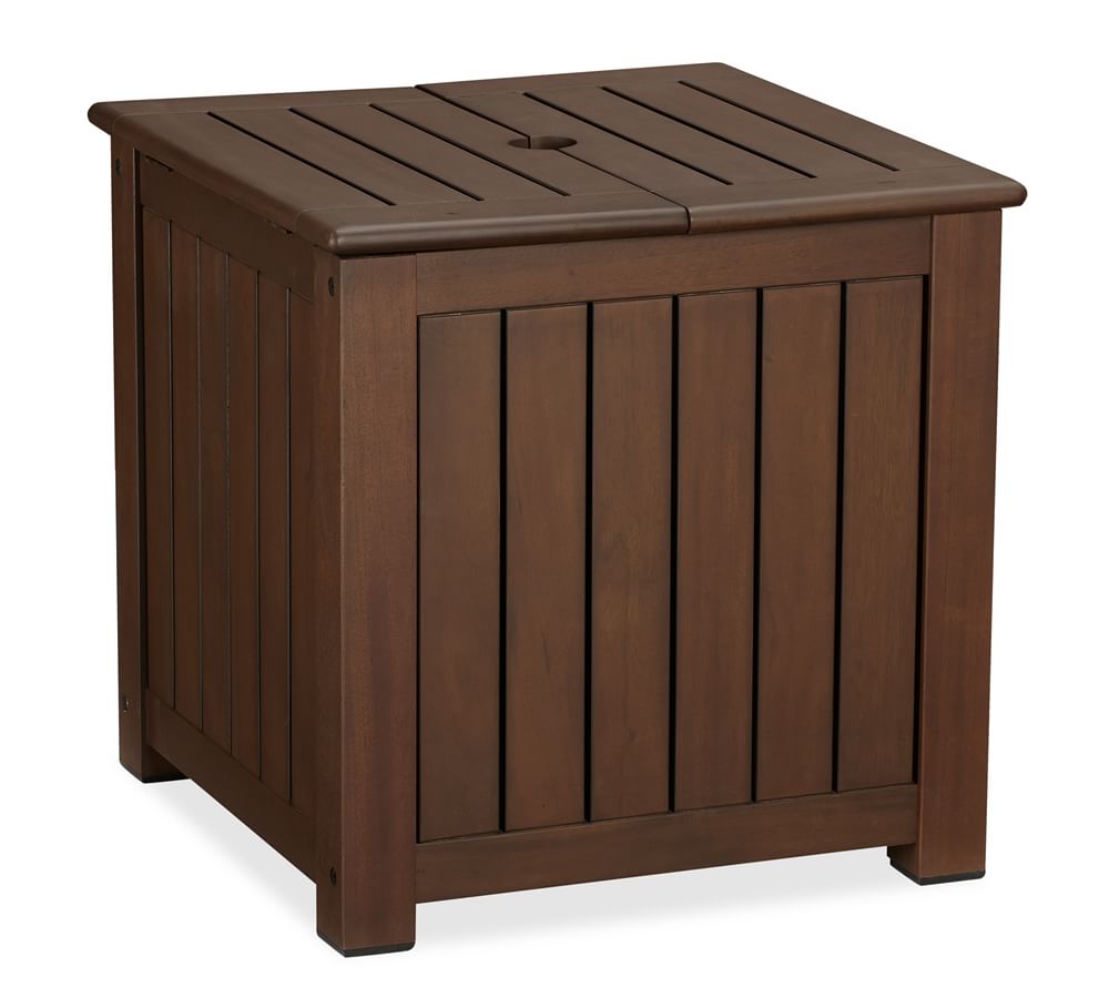 Chatham Umbrella Stand Side Table, Honey Outdoor Umbrellas Pottery Barn