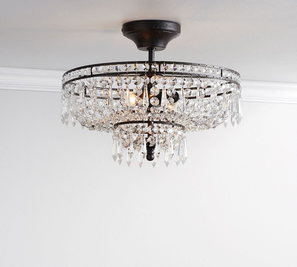 Artesia Floral Crystal Flush Mount Pottery Barn