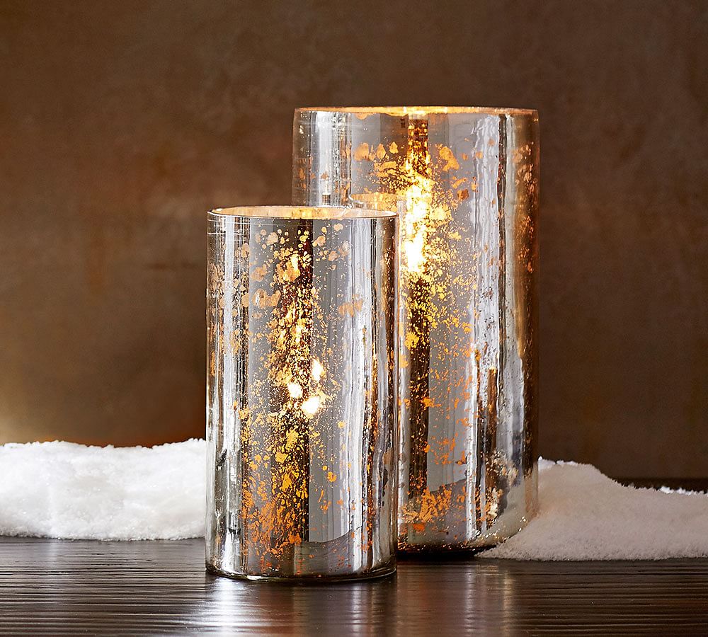 Simple Antique Mercury Hurricane Candle Holder Pottery Barn