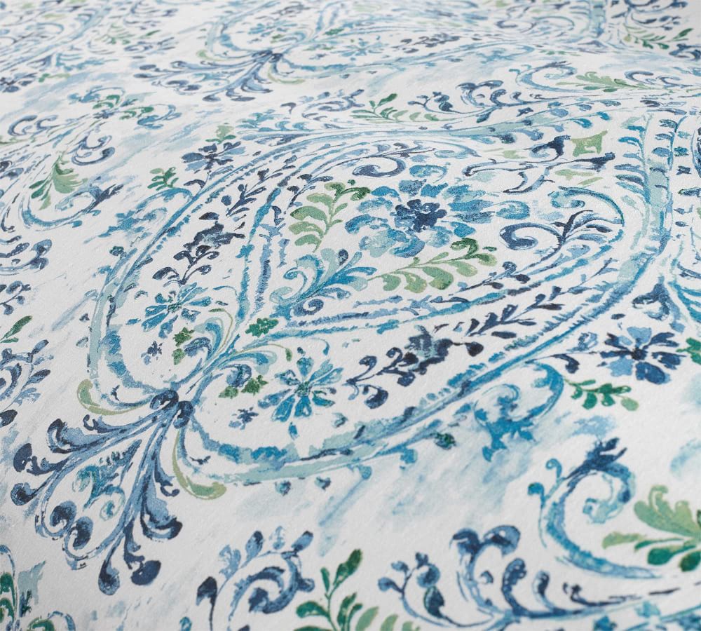 Naomi Paisley Cotton Linen Blend Duvet Cover & Shams Pottery Barn