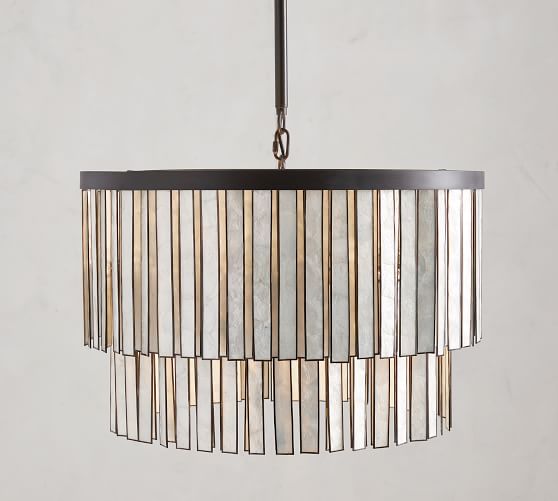 pottery barn capiz light