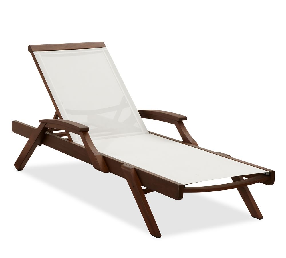 Chatham Mesh Stacking Outdoor Chaise Lounge, Honey Set of 2 Pottery