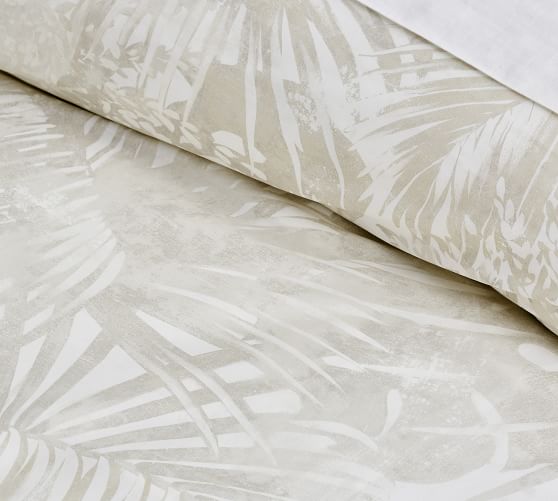 pottery barn palm duvet