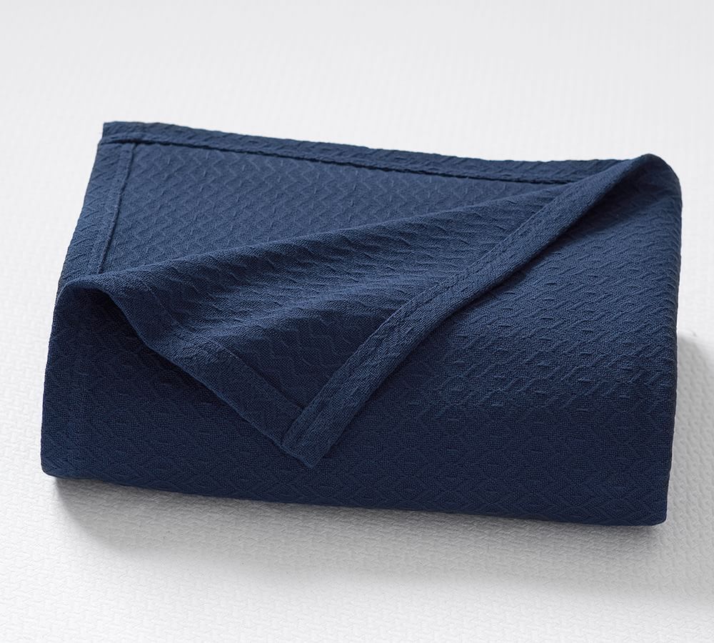 Diamond Organic Cotton Throw Blanket Pottery Barn
