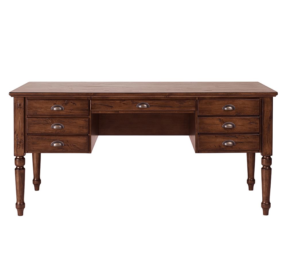 Printer's 64" Keyhole Desk with Drawers Pottery Barn