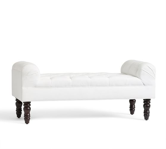 tufted bench white