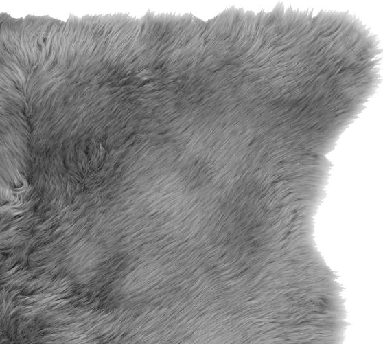 black and gray fur rug