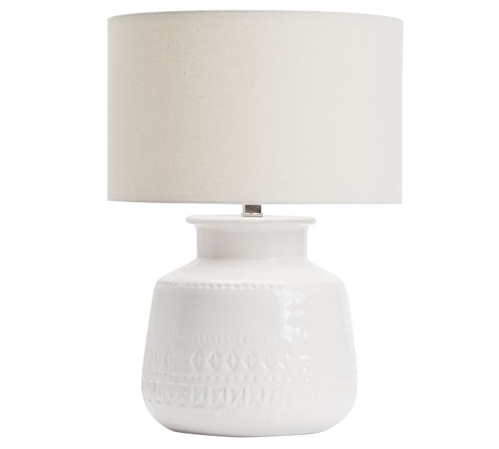 round white ceramic table lamp