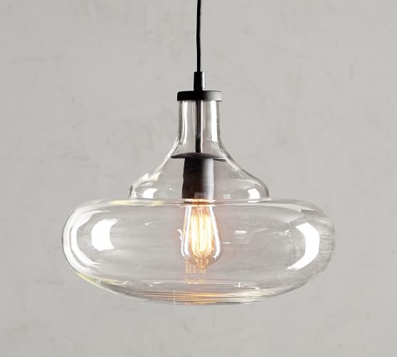 pottery barn pendant light glass