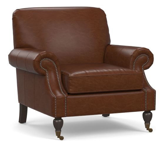 pottery barn brooklyn leather chair