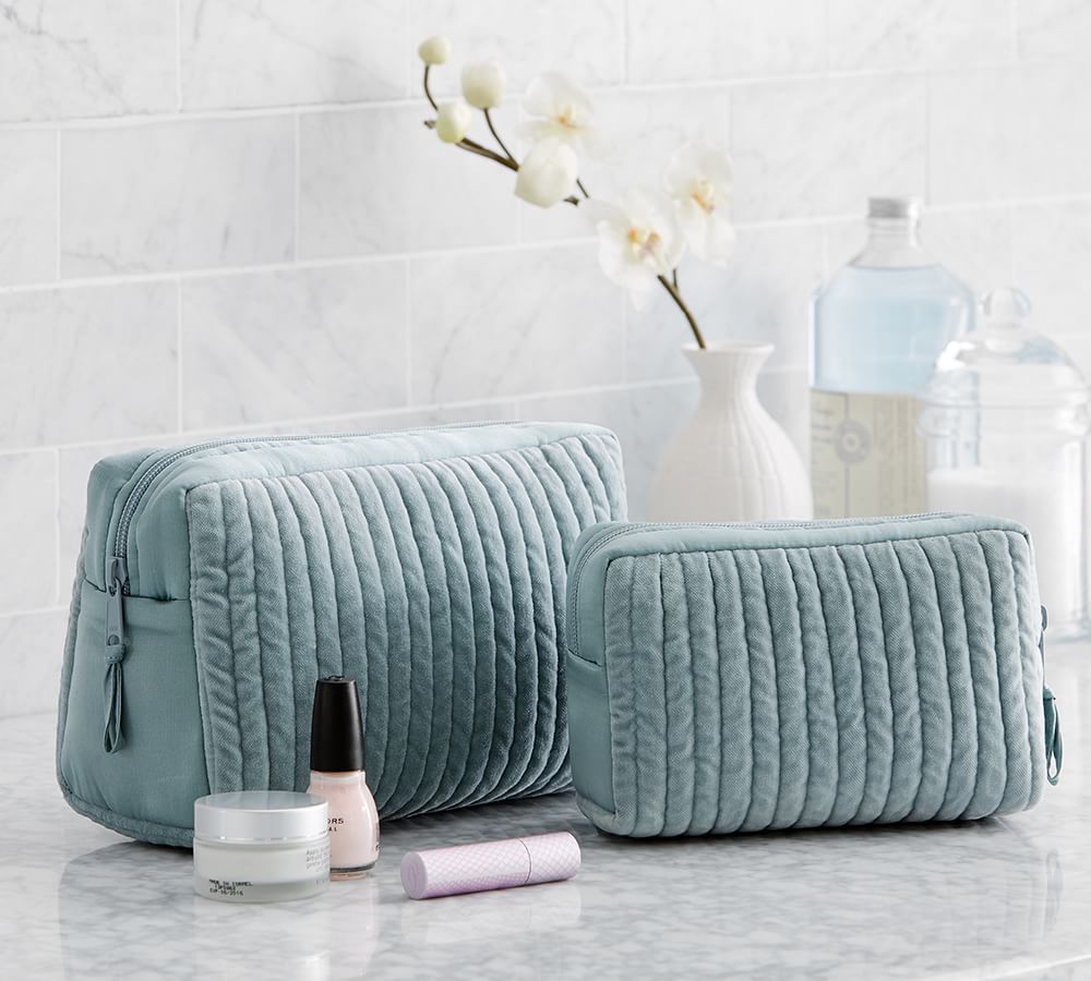 Quilted Velvet & Silk Makeup Bags Set of 2 Pottery Barn