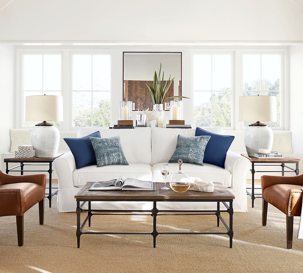 Parquet Square Reclaimed Wood End Table Pottery Barn