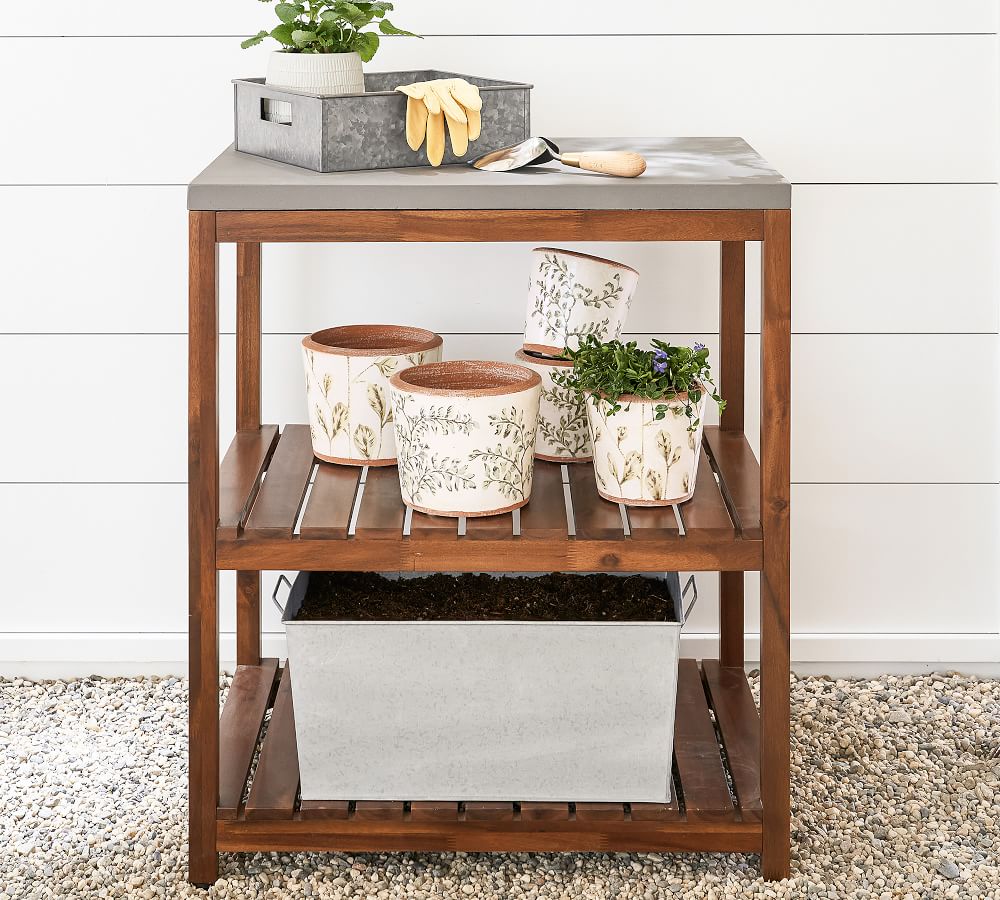 Abbott Potting Soil Bin Pottery Barn