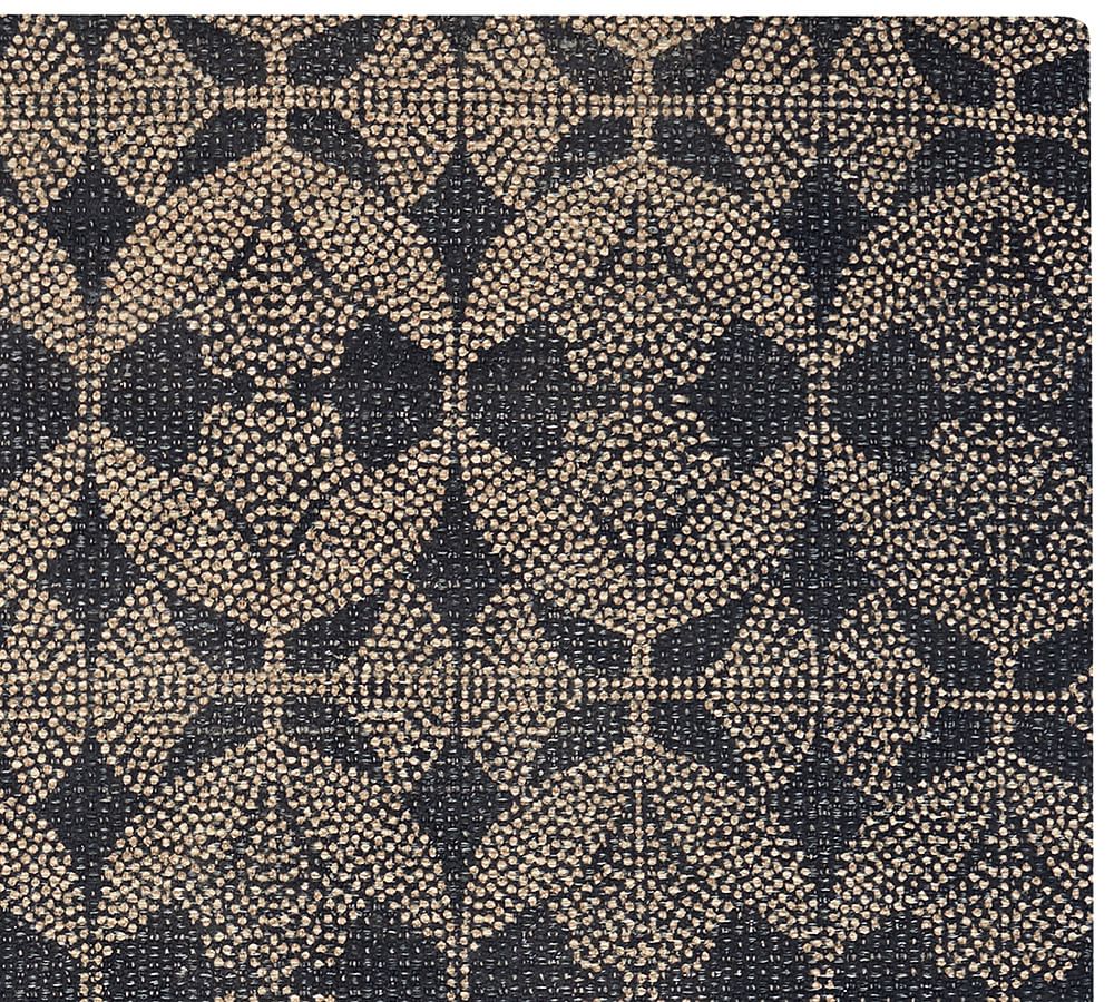 Rosie Printed Natural Fiber Rug Blue Pottery Barn