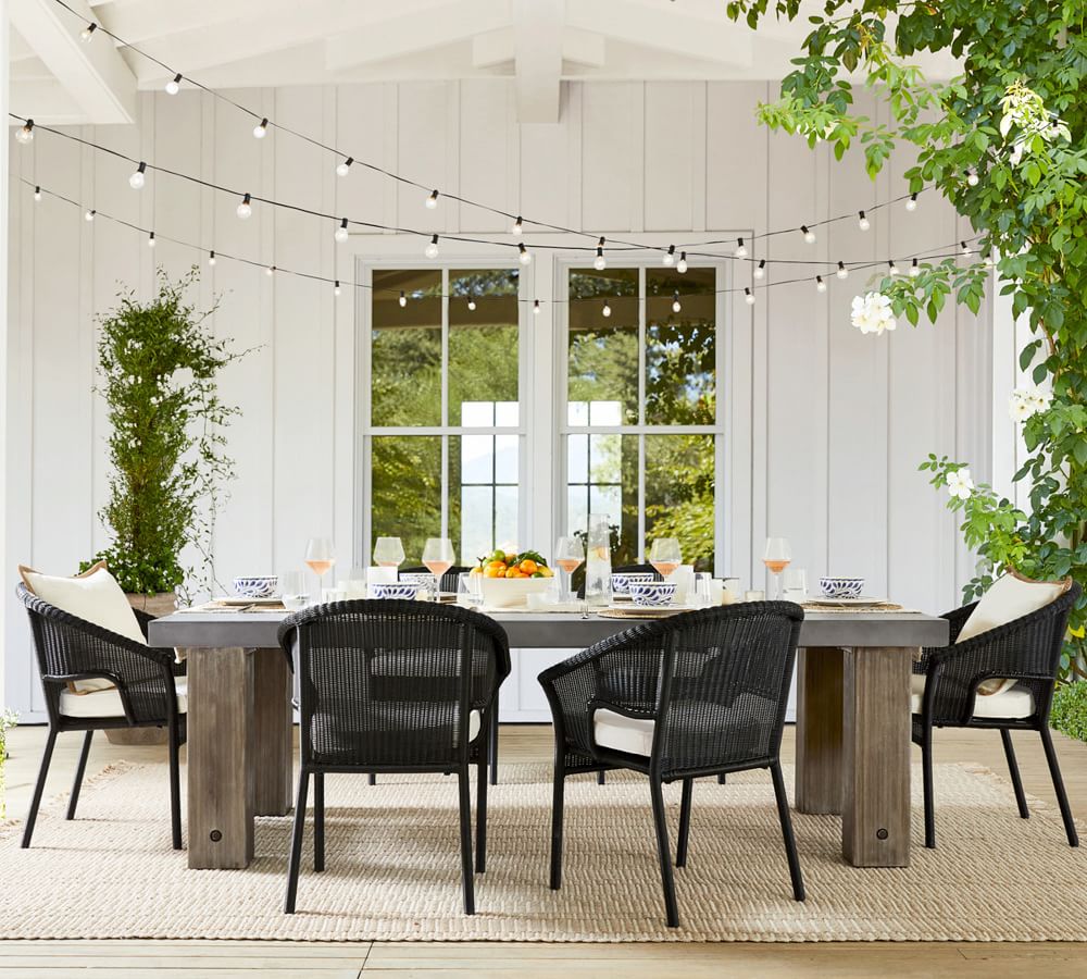 Globe Outdoor String Lights + Holder Posts Pottery Barn