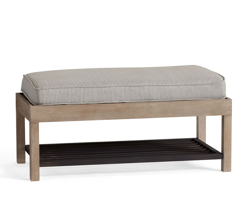 Lucy Mango Wood & Steel Storage Bench Pottery Barn