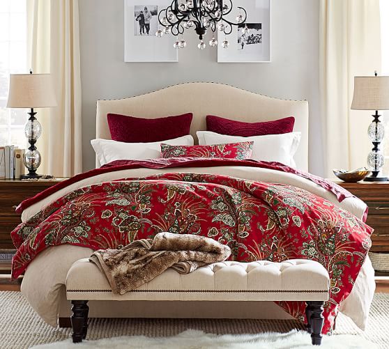 pottery barn red duvet