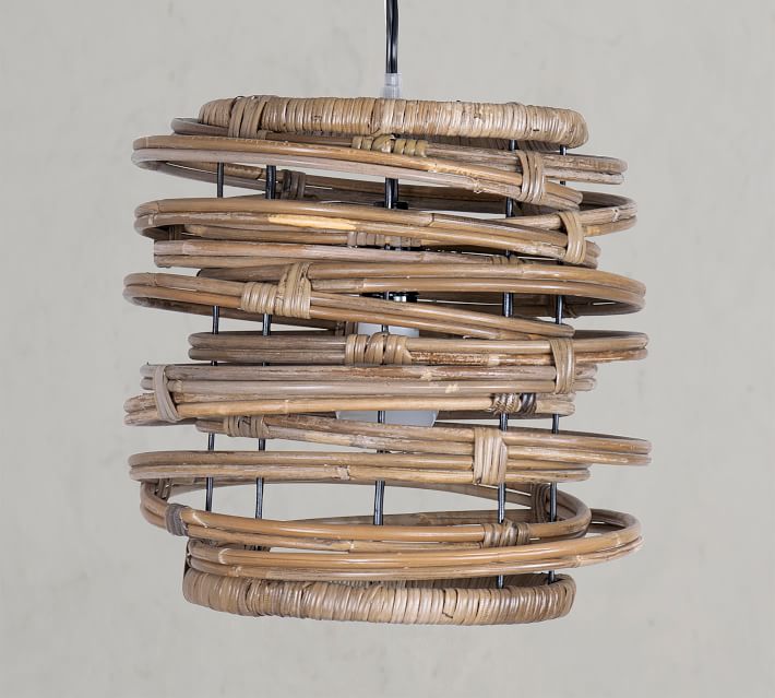 modern open rattan pendant