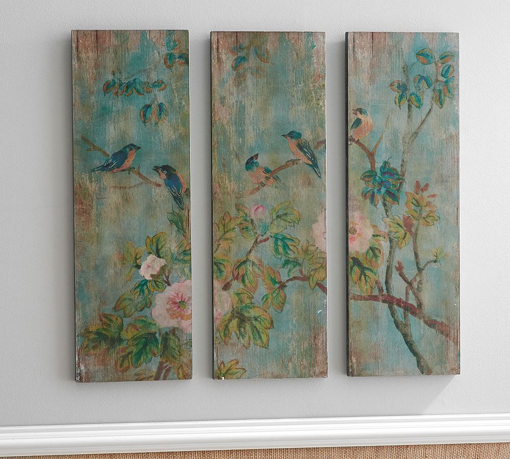 Bird & Branch Triptych Panels - Set of 3 | Wall Decor | Pottery Barn