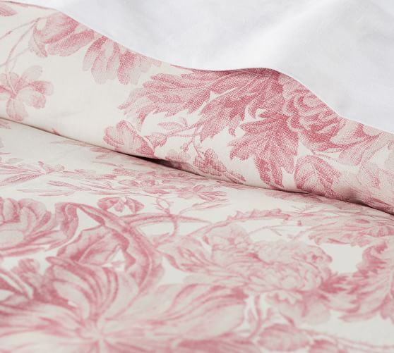 pink toile duvet