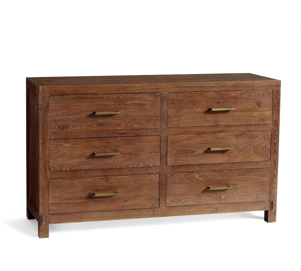 Menlo Reclaimed Teak 6-Drawer Wide Dresser | Pottery Barn