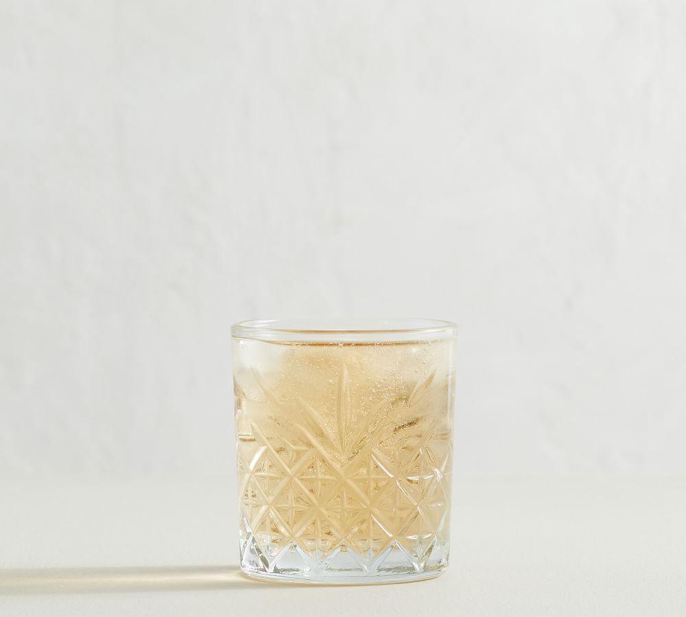 Trellis Etched Double Old Fashioned Glass Pottery Barn