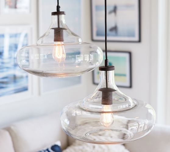 glass pendant lights pottery barn