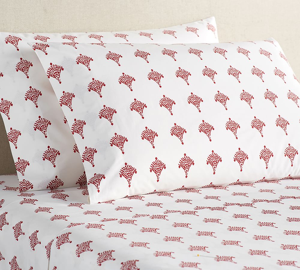 Asbury Print Organic Sheet Set Pottery Barn