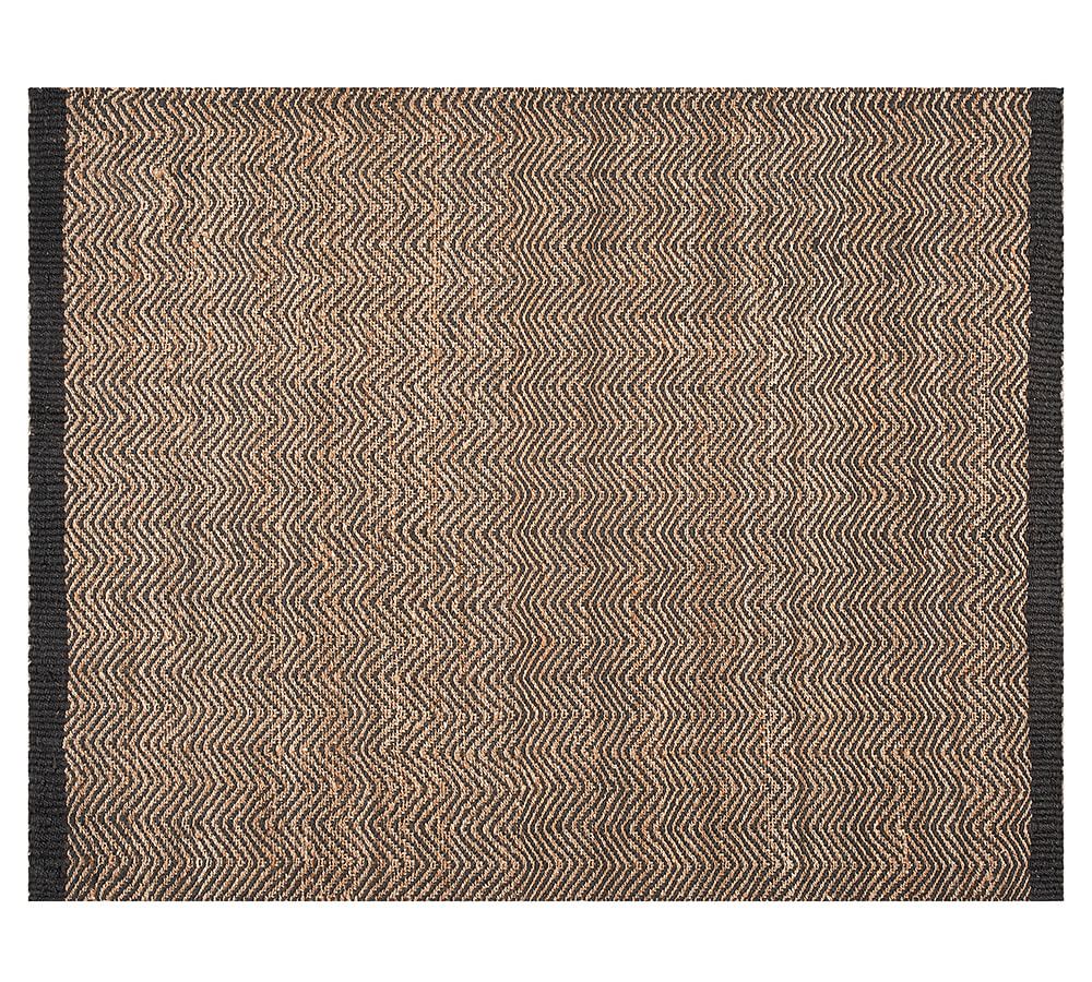 Cooper ZigZag Natural Fiber Rug Black Pottery Barn