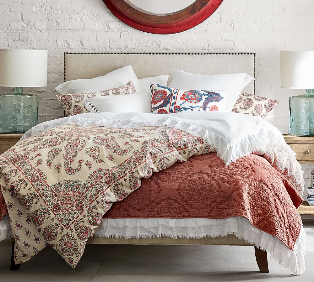 Remy Paisley Print Reversible Cotton Patterned Duvet Cover & Sham