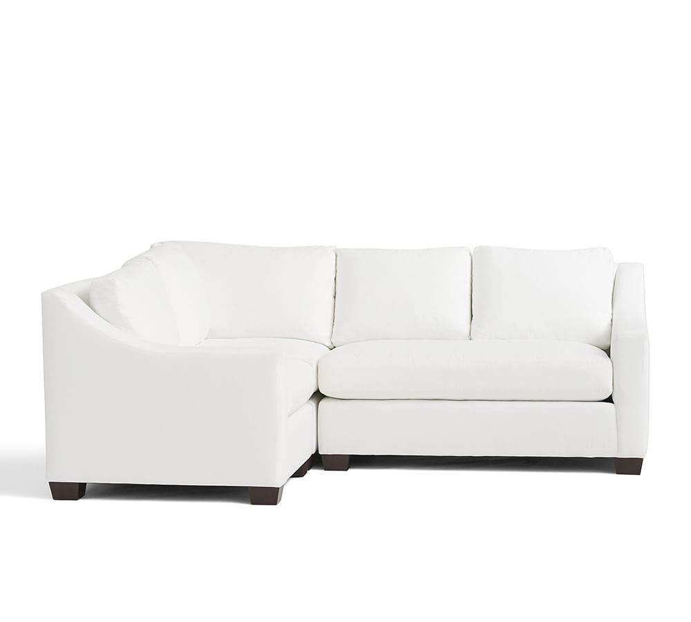 York Slope Arm Upholstered 3Piece Sectional with Bench Cushion Pottery Barn