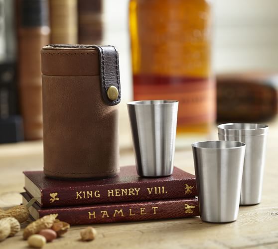 leather shot glasses