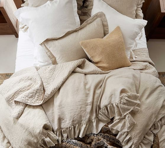 pottery barn belgian flax linen duvet