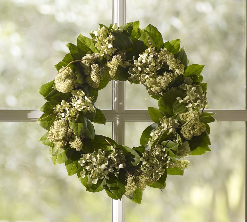Fresh Willow & Hydrangea Wreath Pottery Barn