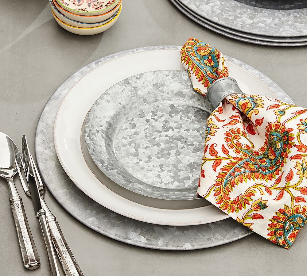 Galvanized Metal Napkin Ring, Set of 4 Pottery Barn