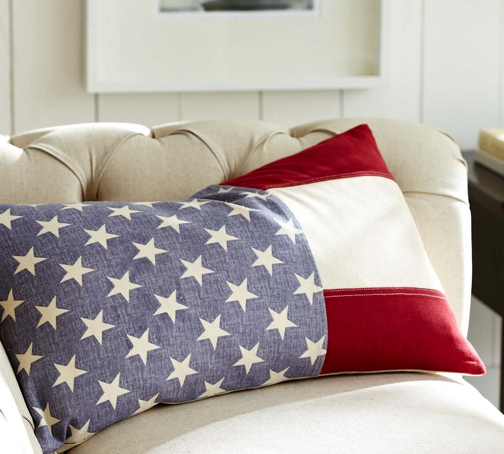 American Flag Lumbar Decorative Pillow Cover Pottery Barn